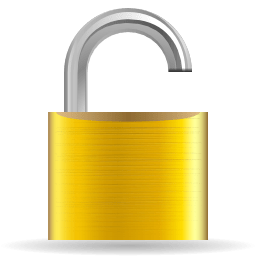 Image of a padlock in an unlocked state.