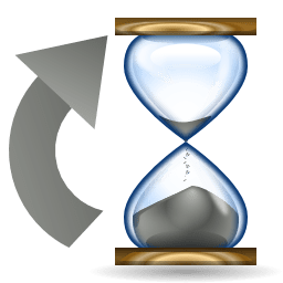 Image of an arrow starting at the bottom of an hourglass and pointing to the top.