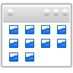 Icon image of a browser type window with 10 of the same file icons
